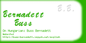 bernadett buss business card